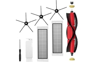INF Części zamienne Akcesoria do Xiaomi Roborock S5 Max/S6 Pure/S6 MAXV/S50/S51/S55/S5/S60/S65/S6, szczotka główna/szczotka boczna/filtr HEPA/narzędzie czyszczące/wkrętak