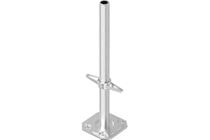 Scafom-rux Gerüstspindel [78cm Länge] Gerüst Füße - Ø 38 mm höhenverstellbare Füße - Schwerlastfüße - Füße höhenverstellbar - Stabile Fussplatte & Gewindefußplatte feuerverzinkt