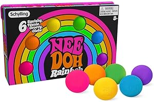 Schylling NeeDoh Rainboh Teenie - Giocattolo sensoriale fidget - 6 mini sfere Groovy - dai 3 anni in su