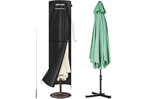 SIMPHAUS Bache de Protection Parasol Droit Bache de Protection Exterieur pour Parasol Housse pour Parasol Droit Imperméable Anti-UV Tissu Oxford 420D Protege Parasol Deporte 240x60/60cm