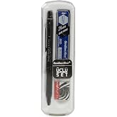 Scrikss Office Graphx 3'l&uuml; Set Mekanik Kurşun Kalem Silgi Min Mat Siyah 0.7 Mm | Korunmuş silgi ve yedek u&ccedil;lar, d&uuml;zeltmeler v