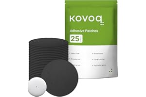 Kovoq Freestyle Libre 2 Sensor Covers, Waterproof Adhesive Patches 25 + 1 Reusable Hardshell Cover, 1-Hand Patching/Removing, No Glue on Sensor, Libre 1 & 2 CGM Sensor Patch, Breathable (Black)