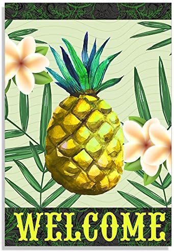 StarflowsS Decorative Garden Flag Tropical Pineapple Welocme Outdoors Flags Of Double Sided Spring Welcome Banners 12x18 Inch