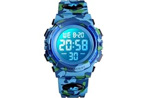 Dayllon Niños Relojes para Niños Deportes al Aire Libre 50M Impermeable Relojes Electrónicos 12/24 H Alarma Reloj Cronómetro/Calendario/LED Luz/Fecha Niño Niña Reloj de Pulsera