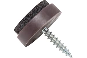 Adsamm® / 16 x patins en feutre avec vis / bruns / Ø 20 mm / rond / patins glisseurs pour visser de qualité Top de Adsamm®