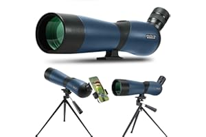 NEYLANG Longue-Vues, Hunting Spotter Scope for shooting targets, Telescopes-Waterproof Scope with BAK4 Prism Tripod Phone Adapter Carry Bag, for Target Shooting Bird Watching Hunting Wildlife. (GN0018-70Blue)