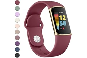 YLK Armband für Fitbit Charge 5 Armband/Fitbit Charge 6 Armband Damen Herren, Verbessertes Silikon Uhrenarmband Sport Verstellbares Ersatzband für Fitbit Charge 5 Armbänder/Charge 6 Armbänder