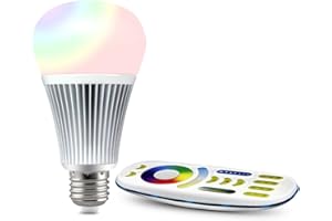 ‎LIGHTEU lighteu®, 1x Milight Miboxer 9W E27 RGBCCT Color RGB plus WarmWeiß und kaltWeiß,dimmbar,Farbwechsel Glühbirne mit Fernbedienung FUT012+FUT092