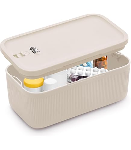 Abschließbare Medikamentenbox 16L - 2-stöckig Mit Zahlenschloss Weiß