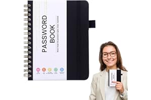 Sionhiuo Porta-password tascabile, rubrica compatta con copertina rigida, sicura per organizzare importanti indirizzi di siti web, e-mail, nomi utente