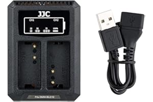JJC Caricabatterie USB doppio adattatore per Panasonic DMW-BLC12 / Sigma BP-51 / Leica BP-DC12 batteria fotocamera digitale