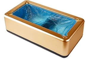 A.M.C. Amc Dispenser copriscarpe automatico professionale, distributore automatico copriscarpe monouso per casa, ufficio, lavoro, struttura robusta ABS e acciaio, omaggio 100 pz copriscarpe monouso, Oro