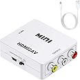 GOXMGO HDMI to AV Converter, HDMI to RCA, 1080p Mini HDMI to AV 3RCA CVBs Composite Video Audio Converter Adapter Supports PAL/NTSC for TV Stick Roku Chromecast Apple TV PC Laptop Xbox HDTV DVD-Black