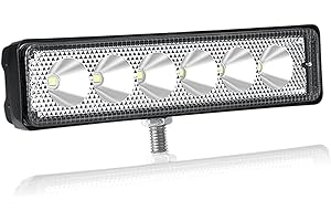 AUXTINGS 15cm Phare de Travail LED 18W Projecteur LED Voiture 12V 24V Etanche IP67 Spot Feux Antibrouillard led 1800lm Feux de Travail pour Voiture Camion Tracteur SUV Bateau