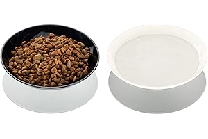 Navaris 2X Ciotole Gatti Rialzate Inclinate - Set 2X Ciotola Gatto Cane Rialzata Inclinata - Scodelle Melamina Cibo Secco Umido - Base Antiscivolo