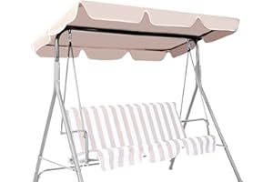 GIANTEX-Cubierta Universal para Balancín, Techo de Repuesto para Balancín de Jardín, para Exteriores, Color Beige, 168 x 115 cm