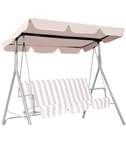 Telo Di Ricambio Per Baldacchino Da Giardino - Tenda Parasole Impermeabile Per Altalena E Parco Giochi Bambini, Con 6 Viti, Antivento - 3
