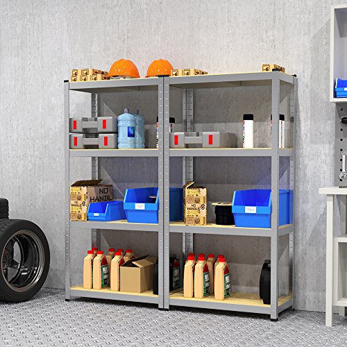 Schwerlastregal 2-er Set Steckregal 160x80x40 cm Kellerregal 700 kg Tragkraft Lagerregal Werkstattregal Regal verzinkt - 3