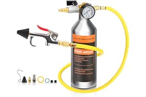 FOUR UNCLES IRONCUBE AC Flush Kit,A/C Air Conditioner System Flush Canister Kit Clean Tool Set R134a R12 R22 R410a R404a for Auto Car with 3.5 ft Hose American Interface