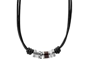 Fossil halsband i läder med karbinlås för män