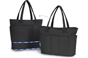 Wandering Nature Tote Bags for Women with Zipper, Expandable Shoulder Handbags with 15.6 Inch Laptop Compartment & Shoe Bag for Work, College Travel Gym (Patent Pending)