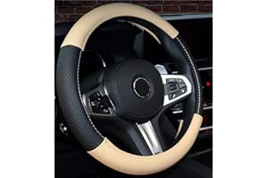 Istn 2018 New Car Steering Wheel Cover Comfort Durability Safety Case (Beige, 14.5''-15'')