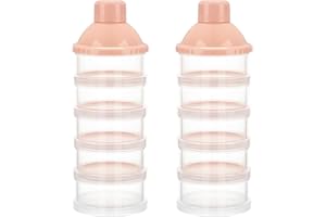 JIAHUADE Milchpulver Portionierer Baby,5 Lagiger Milch Pulver Spender,Säuglingsnahrung Kasten,Formel Milchpulver Zufuhr Tragbare,Milchpulver Spender Stapelbare,Milchpulver Box(2 Stück,BPA-frei)