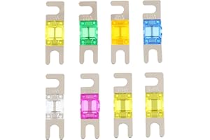 SIGANDG Mini fusibili ANL da 20 A, 30 A, 40 A, 60 A, 80 A, 100 A, 120 A, 150 A, per sistemi audio e video marini per auto, fusibili elettronici (8 pezzi)