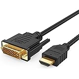 DVI auf HDMI Kabel, CableCreation 1,5M Bidirektionales HDMI-Stecker zu DVI-Stecker(24+1), HDMI DVI Adapter für Raspberry Pi, 
