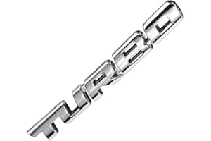 Alamor Turbo 3D Metal Car Sticker Decals Lettering Car Body Rear Tailgate Badge compatible with Auto-Silver