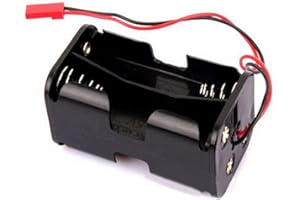 UXRADG Battery Holder Plastic Storage Box Pack Receiver Case 4 x AA Battery Insert Compartment Container for 1/8 1/10 RC Model HSP(Black)