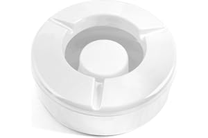 HOME Chio 9002001- Cenicero antiviento, 12,5 cm, melamina, Blanco, 12 x 12 x 5 cm.