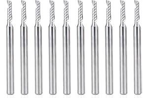 Bestgle 10pcs 1/8" Shank Tungsten Carbide End Mill Cutter, Single Flute Spiral Bit Edged Milling Cutter CNC Rotary Bits Set (3.175 x 2mm)