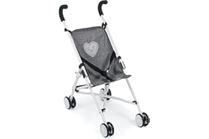 BAYER CHIC 2000 Poussette pour poupée Roma - Mini Poussette - Couleur : Gris Jean
