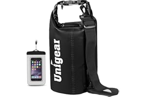 Unigear Sacs Imperméables/Sacs Etanches/Dry Bag (2L/5L/10L/20L/30L/40L) pour Activités de Plein Air et Sports Aquatiques Camping Nautique Kayak Pêche avec Une Pochette étanche de Téléphone