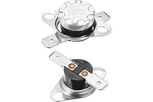 sourcing map KSD301 Interruptor Térmico para 150 °C, Termostato del Interruptor de Control Temperatura 10A 6.3mm Pin Normalmente Cerrado NC para Microondas Horno Cafetera Calefacción, 2pcs