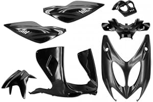 UNBEKANNT Revestimiento TNT 7 Piezas para Yamaha Aerox, MBK Nitro, Negro sin Pintar.