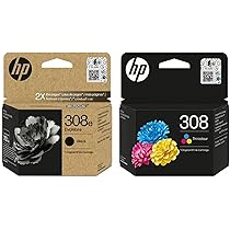 Cartouche Encre HP 308 XL Noire – Originale – 7FP22UE – Pour HP Envy – Neuf