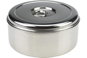 GK GLOBAL KITCHEN Stainless Steel Roti Container Chapati Roti Paratha Container Casserole Puri Dabba Cake Tin Biscuits Cookies Tin (20cm)