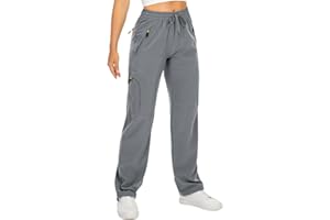 yeyity Women's Outdoor Cargo Trousers, Lightweight, Quick-Drying, Breathable, UV Protection, Functional, Trekking/Jogging Bottoms