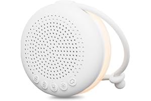 ‎GLOCUSENT Glocusent White Noise Machine Baby mit Nachtlicht Dimmbar – 34 Klänge Weißes Rauschen Baby Tragbar, Handy Verbunden & Timer, USB Wiederaufladbar, Schlafhilfe Ideal für Neugeborene