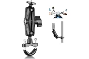 PULUZ Support de fixation pour guidon de moto pour caméra d'action, support rotatif pour Insta360 X4, X3, GO 3, Ace, ONE RS, kit de support fixe en forme de U pour vélo pour GoPro Hero13, 12, 11, 10