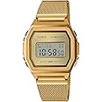 Casio Unisex Stainless Steel Digital Gold Dial Watch-A1000Mg-9Ef, Band Color-Gold