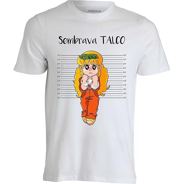 iMage T-Shirt Sembrava Talco Pollon Foto Segnaletica - Anime & Videogames - Bambino-XS-Bianca