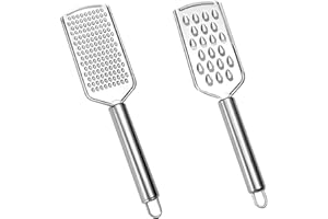 STBNVF 2Pcs Cheese Grater, Mini Cheese Grater, Grater, Graters for Kitchen, Carrot Grater, Graters for Kitchen with Handle and Hanging Hole, for Chocolate, Vegetables, Fruits, Cheese, Ginger and Garlic