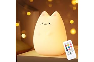 Nice Dream Cute Night Light for Kids, 9 Color Silicone Nursery with Remote＆Timer, USB Rechargeable Dimmable Baby Night Light for Boys Girls Gift Bedroom Decor