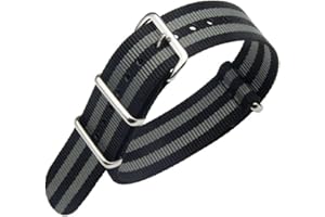 FOUUA Bracelet de Montre Nylon Bracelet Watch Straps Style NATO Choix De Couleur Longueur et Largeur 16mm 18mm 20mm 22mm 24mm balistiques de Remplacement pour Hommes Femmes