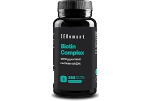 Biotin 12 000 mcg - för Hår, Hud & Naglar - 365 Veganska Tabletter