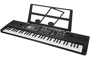 CERLINGWEE Digital Keyboard, Digital Piano Keyboard 61 Keys with 16 Kinds Of Timbre 8 Kinds Of Percussion Instrument Sound Effect 10 Kinds Of Rhythm 6 Demos for Children
