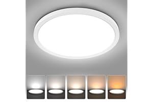 AVANLO LED Ceiling Light Ø30cm, 24W/2400LM Ceiling Lamp, 5 Color Temperature-2700K/3500K/4500K/5500K/6200K, Waterproof Ultra Thin Flush Ceiling Light for Kitchen, Bedroom, Hallway